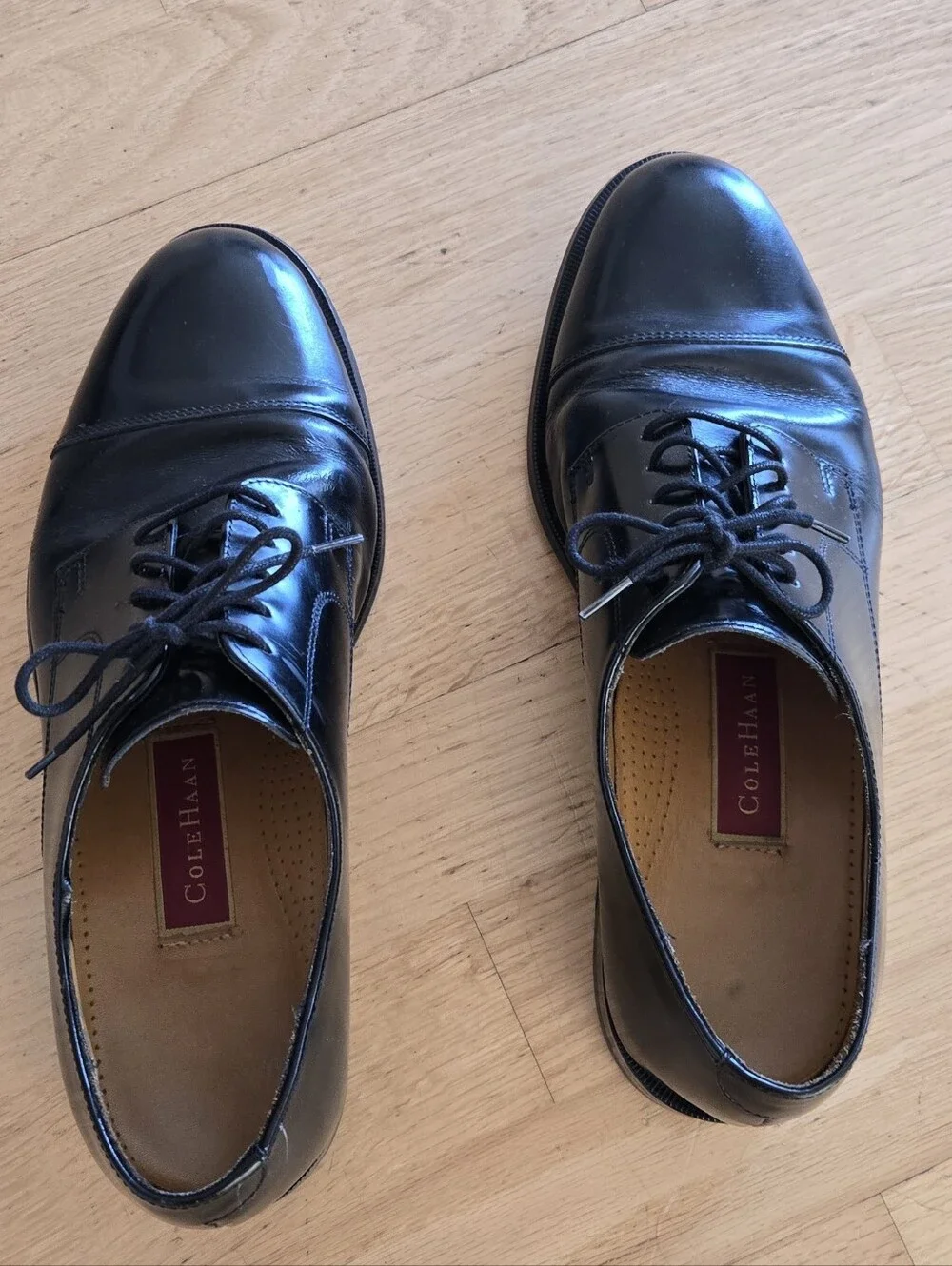 Cole Haan: 9.5 size men black cap-toe classic oxford shoes